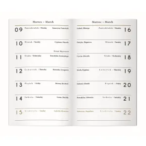 Kalendarz książkowy (terminarz) KIESZONKOWY 90mm x 155mm Interdruk (MIĘKKA OPRAWA)