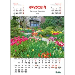 Kalendarz ścienny OGRODY WIELOPLANSZOWY 330mm x 500mm Jotan (WP133)