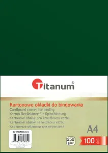 Karton do bindowania A4 błyszczący - chromolux zielony 250g Titanum