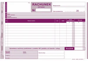 Druk offsetowy Michalczyk i Prokop Rachunek dla zwolnionych podmiotowo z VAT A5 80k. (231-3)