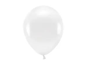 Balon gumowy Metalizowane Eco Balloons biały 260mm Partydeco (ECO26M-008)