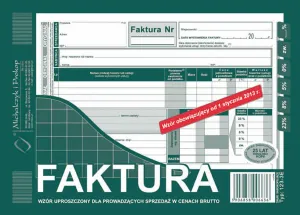 Druk offsetowy A5 Faktura VAT brutto A5 ulepszona, 80k. Michalczyk i Prokop (123-3E)