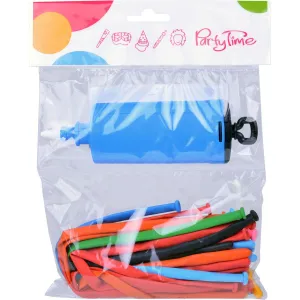 Balon gumowy do modelowania z pompką 20 szt. mix Arpex (K5143)