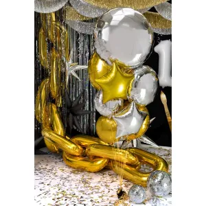 Balon foliowy okrągły Pastylka srebrny 18cal Partydeco (FB176-018)