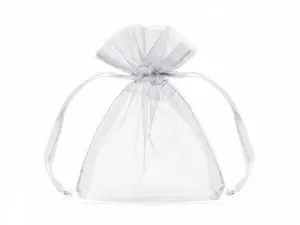 Organza Partydeco Woreczki z organzy, białe, 10cm biały (WRG5-008-10)