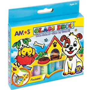 Farba do malowania na szkle kolor: mix 10,5ml 9 kolor. Amos (GD10P10)