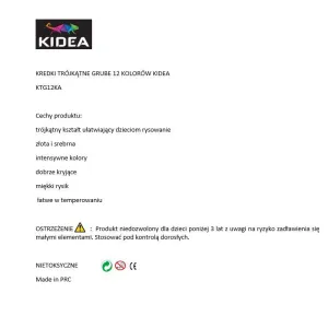 Kredki ołówkowe Kidea 12 kol. Kidea (KTG12KA)