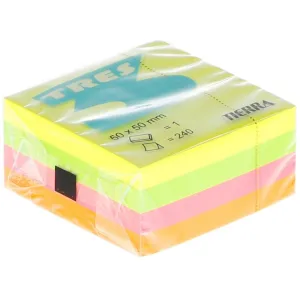 Notes samoprzylepny Tres NEON mix intensywny 240k 50mm x 50mm (KOSN5050)