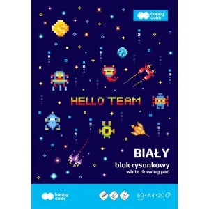 Blok rysunkowy Pixi Planet A4 biały 20k Happy Color (HA 3708 2030-0PP)