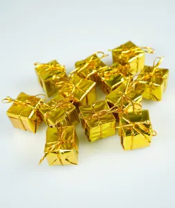 Ozdoba świąteczna prezenciki 12szt. zŁote 2,5cm Arpex (BN5991ZLO-3528)