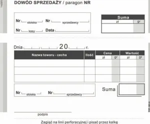 Druk offsetowy Michalczyk i Prokop dowód sprzedaży A6 80k. (261-5)
