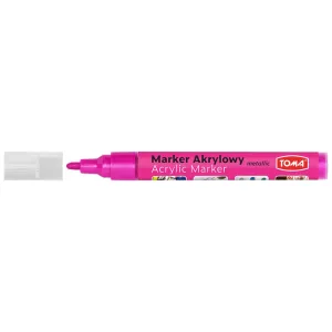 Marker specjalistyczny akrylowy-metaliczny rózowy wkład różowy metaliczny 2,5mm okrągła końcówka Toma (TO-402)