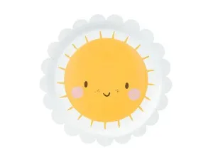 Talerz jednorazowy słoneczko papier śr. 180mm 6 szt Partydeco (TPP77)