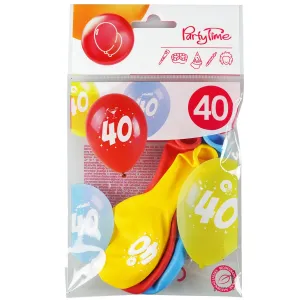 Balon gumowy z nadrukiem cyferki - 40 (3 szt.) mix 280mm Arpex (KB2013-40-9944)