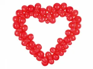 Girlanda Partydeco balonowa ze stelażem Serce, czerwony, 160 cm (GBS3-007J)