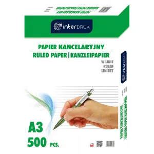 Papier kancelaryjny Interdruk A3 linia 297mm x 420mm (PAKAL)