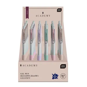 Długopis żelowy PASTEL ACADEMY automatyczny SILKY z gripem wkład niebieski 0,7mm Interdruk (żelowy)