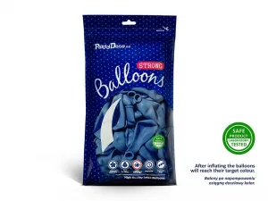 Balon gumowy Partydeco metalizowany 100 szt niebieski 14cal (SB14P-001)