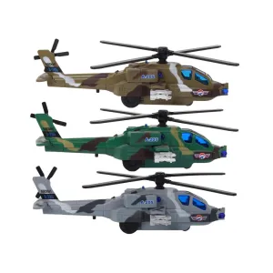 Helikopter Wojskowy Śmigłowiec Militarny Aluminiowy Mix Dźwięk Światła Lean (16530)