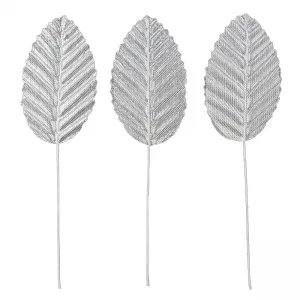 Ozdoba materiałowa Titanum Craft-Fun Series Liście na druciku srebrne (SY-007)