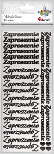 Naklejka (nalepka) Craft-Fun Series napis „Zaproszenie” czarny Titanum