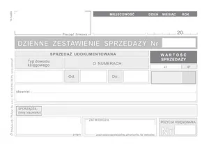 Druk offsetowy Michalczyk i Prokop dzienne zestawienie sprzedaży A6 50k. (K-14)