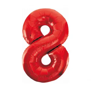 Balon foliowy Godan cyfra 8 czerwona  85cm (BCHCW8)