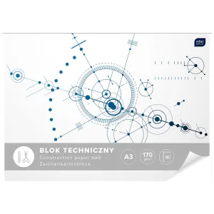 Blok techniczny A3 biały 170g 10k Interdruk (BLTA3)