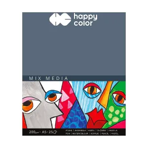 Blok rysunkowy miz media młody artysta A5 biały 200g 25k Happy Color (HA 3720 1520-A25)