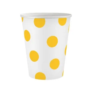 Kubek jednorazowy Godan Groszki żółte 6szt. 250ml (PW-KPGZ)