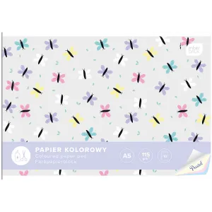 Zeszyt papierów kolorowych PASTEL A5 115g 10k Interdruk