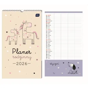 Kalendarz ścienny PLANER RODZINNY 250mm x 430mm Interdruk (PICCOLO)