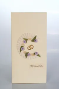 Kartka składana Deco Styl ślub ręcznie zdobiona DL