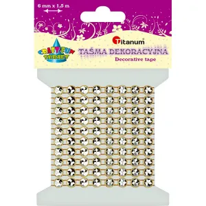 Taśma ozdobna Titanum Craft-Fun Series z kryształkami złota 4mm 1,5m (363492)