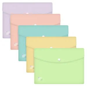 Teczka plastikowa na zatrzask Urban kopertowa pastel A5 mix 300 mic. Oxford (400187615)