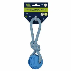 Gadżet Zabawka dla psa Szarpak 20 cm z piłką niebieski Trik Roll (560875)