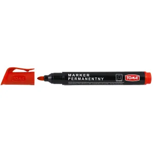 Marker permanentny Toma, czerwony okrągła końcówka