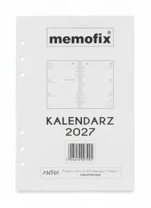 Wkład do organizera kalendarz a5 2027 Antra (TDW)