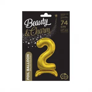 Balon gumowy Godan Beauty&Charm cyfra stojąca złota złota 750mm 30cal (BC-ASZ2)
