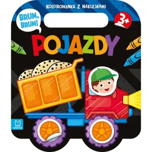 Książka dla dzieci BRUM, BRUM! POJAZDY KOLOROWANKA Z NAKLEJKAMI