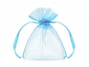Organza Woreczki z organzy, błękit, 10cm niebieski Partydeco (WRG5-011-10)