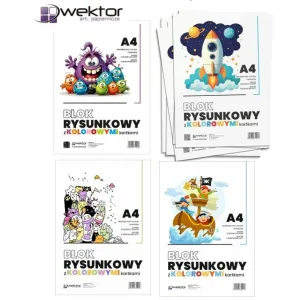 Blok rysunkowy kolor A4 mix 80g 20k Wektor
