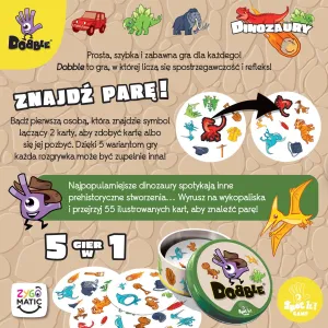 Gra strategiczna Dobble Dinozaury Rebel (3558380128328)