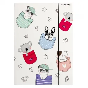 Teczka kartonowa na gumkę Starpak Minisy A4 kolor: mix (491062)