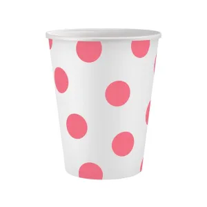 Kubek jednorazowy Groszki różowe 6szt. papier 250ml Godan (PW-KPGR)