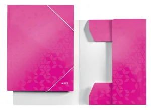 Teczka kartonowa na gumkę Leitz WOW A4 kolor: różowy metaliczny 80g (39820023)