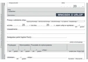 Druk offsetowy A6 Wniosek o urlop 40k. Michalczyk i Prokop (515-5)