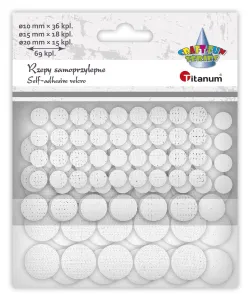 Rzepy Craft-Fun Series samoprzylepne białe 3 rozmiary 69 szt Titanum (5903714546992)