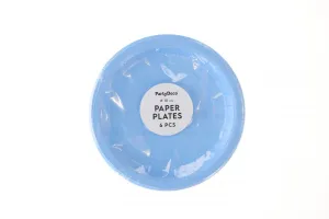 Talerz jednorazowy jasno niebieski papier śr. 180mm 6 szt Partydeco (TPP90-001J)