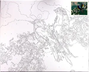 Zestaw kreatywny Malowanie po numerach 40x50cm Ptaki Flamingo Line (FLG019-01)